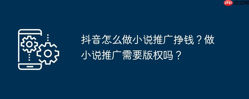 抖音怎么做小说推广挣钱？做小说推广需要版权吗？
