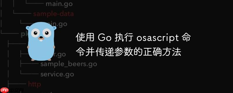 使用 go 执行 osascript 命令并传递参数的正确方法