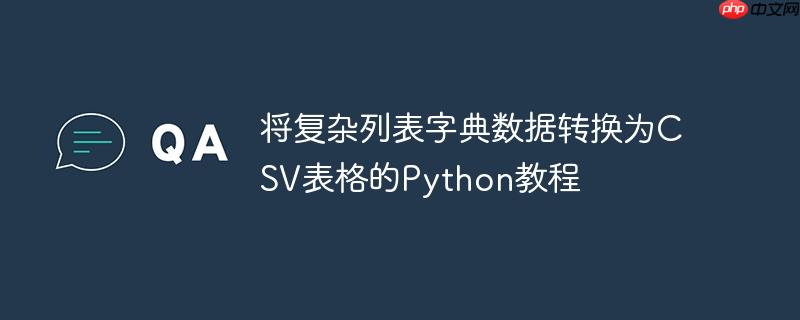 将复杂列表字典数据转换为CSV表格的Python教程
