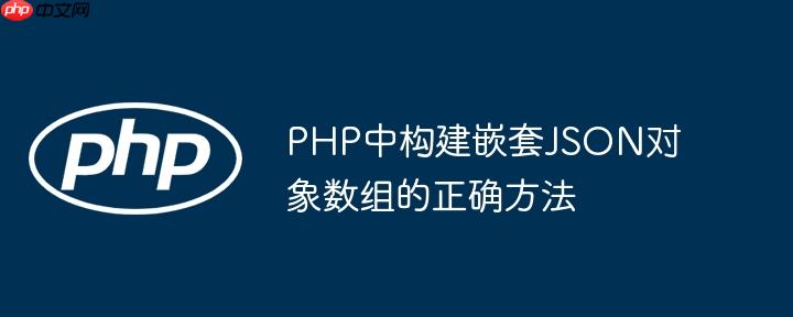 PHP中构建嵌套JSON对象数组的正确方法
