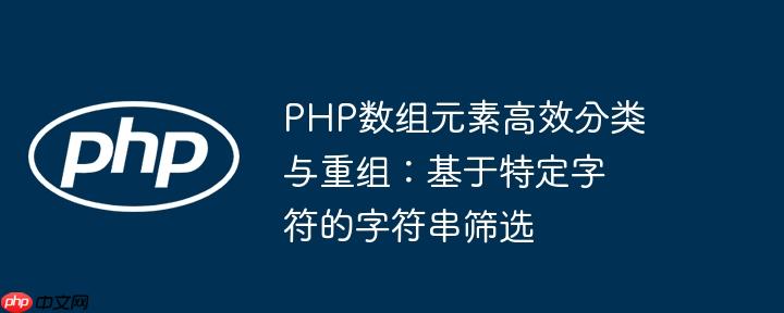 php数组元素高效分类与重组：基于特定字符的字符串筛选