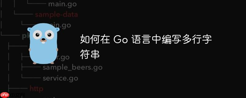 如何在 go 语言中编写多行字符串