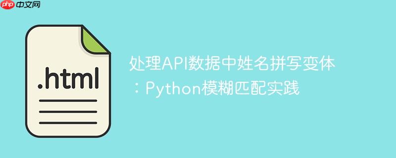 处理API数据中姓名拼写变体：Python模糊匹配实践