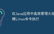 在Java應(yīng)用中高效管理大規(guī)模Linux命令執(zhí)行