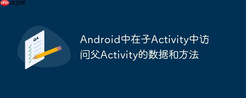 android中在子activity中访问父activity的数据和方法