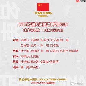 2025WTT欧洲大满贯瑞典站直播在哪看?参赛名单+赛程时间+直播平台