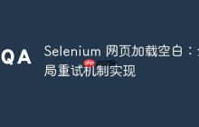 Selenium 網(wǎng)頁加載空白：全局重試機(jī)制實(shí)現(xiàn)