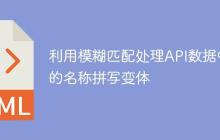 利用模糊匹配处理API数据中的名称拼写变体