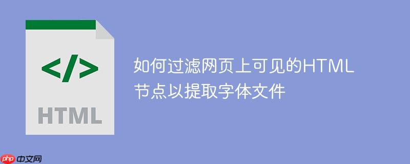 如何过滤网页上可见的HTML节点以提取字体文件