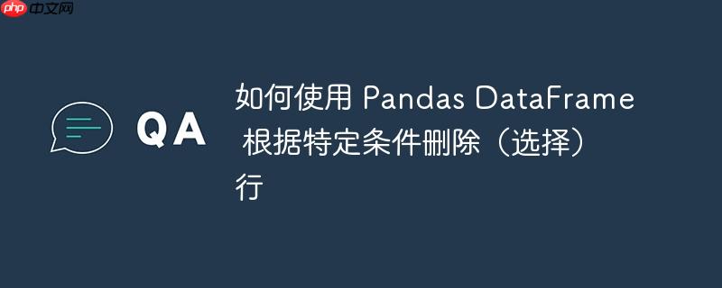 如何使用 pandas dataframe 根据特定条件删除(选择)行