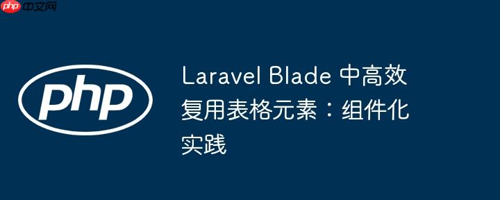 Laravel Blade 中高效复用表格元素:组件化实践