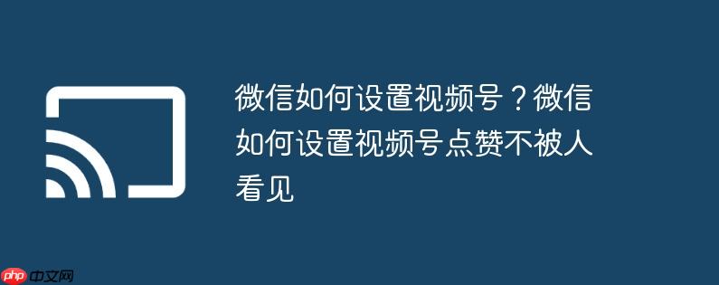 微信如何设置视频号?微信如何设置视频号点赞不被人看见