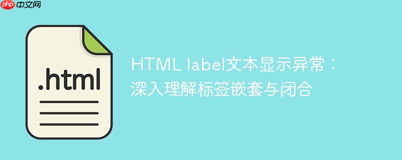 HTML label文本显示异常：深入理解标签嵌套与闭合-小浪学习网