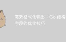 高效格式化输出：Go 结构体字段的优化技巧