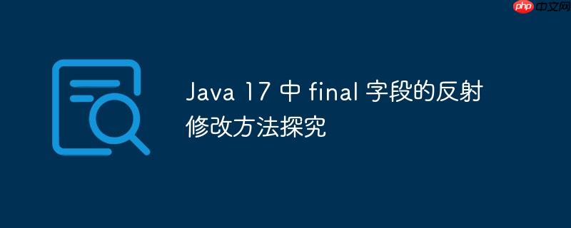 Java 17 中 final 字段的反射修改方法探究
