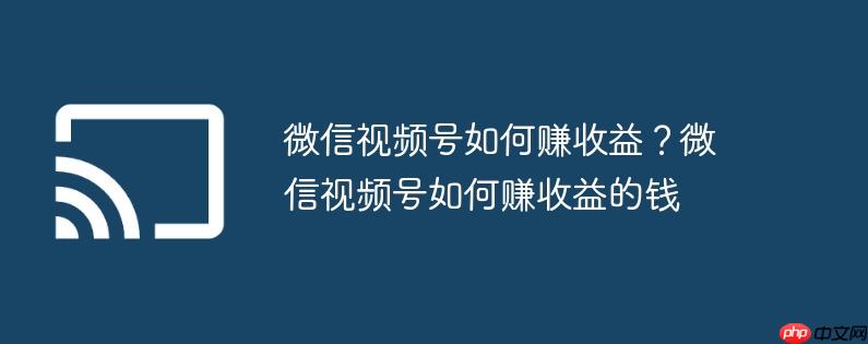 微信视频号如何赚收益?微信视频号如何赚收益的钱
