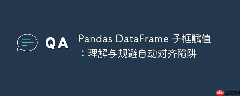 Pandas DataFrame 子框赋值:理解与规避自动对齐陷阱