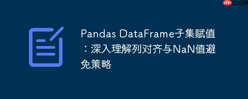 Pandas DataFrame子集赋值:深入理解列对齐与NaN值避免策略