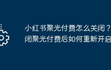 小红书聚光付费怎么关闭？关闭聚光付费后如何重新开启？