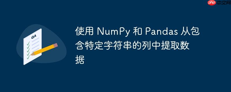 使用 NumPy 和 Pandas 从包含特定字符串的列中提取数据-小浪学习网