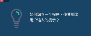 如何编写一个程序，使其输出用户输入的提示？