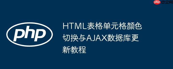 HTML表格单元格颜色切换与AJAX数据库更新教程