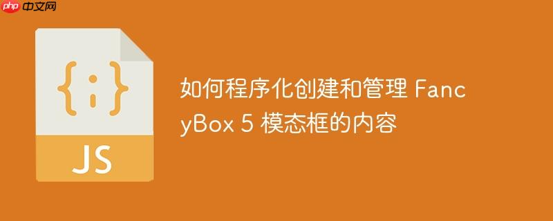 如何程序化创建和管理 fancybox 5 模态框的内容