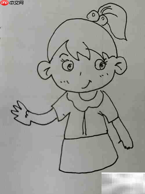 大眼睛小女孩简笔画教程