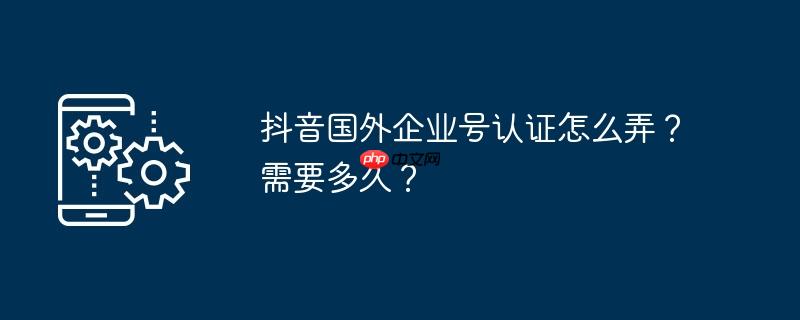 抖音国外企业号认证怎么弄？需要多久？