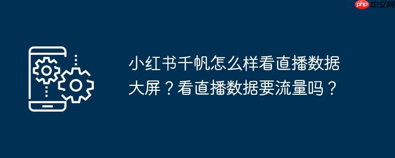 小红书千帆怎么样看直播数据大屏？看直播数据要流量吗？