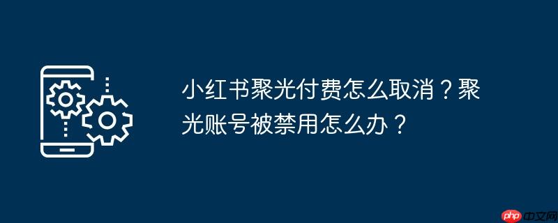 小红书聚光付费怎么取消?聚光账号被禁用怎么办?