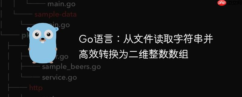 Go语言：从文件读取字符串并高效转换为二维整数数组
