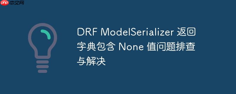 drf modelserializer 返回字典包含 none 值问题排查与解决