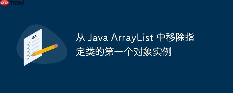从 Java ArrayList 中移除指定类的第一个对象实例-小浪学习网