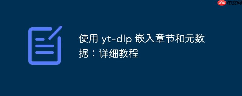 使用 yt-dlp 嵌入章节和元数据:详细教程