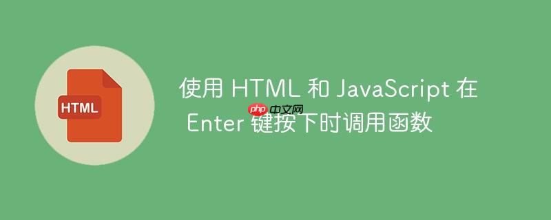 使用 HTML 和 JavaScript 在 Enter 键按下时调用函数