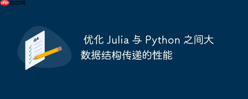  优化 Julia 与 Python 之间大数据结构传递的性能


