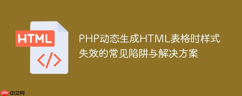 PHP动态生成HTML表格时样式失效的常见陷阱与解决方案-小浪学习网