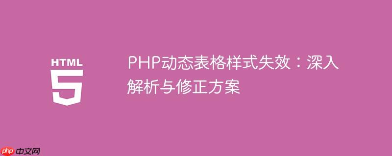 php动态表格样式失效:深入解析与修正方案