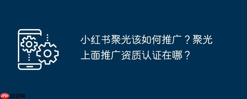 小红书聚光该如何推广？聚光上面推广资质认证在哪？