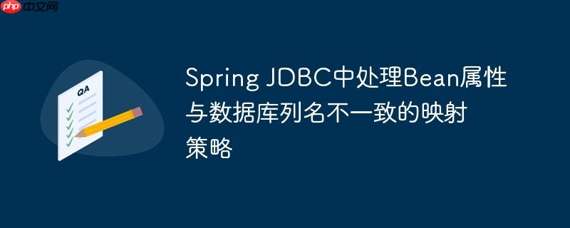 Spring JDBC中处理Bean属性与数据库列名不一致的映射策略-小浪学习网