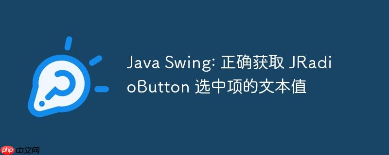 Java Swing: 正确获取 JRadioButton 选中项的文本值-小浪学习网