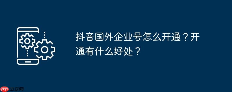 抖音国外企业号怎么开通？开通有什么好处？