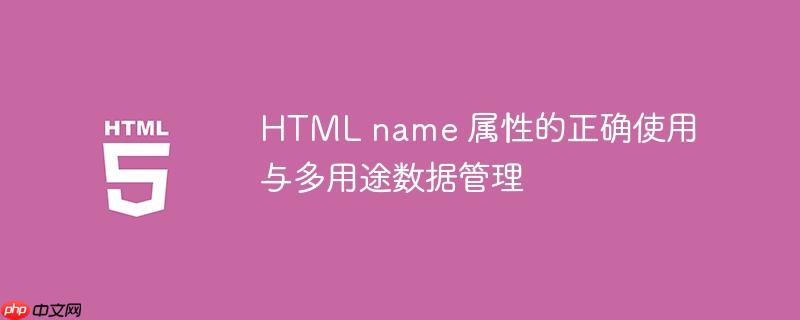 HTML name 属性的正确使用与多用途数据管理