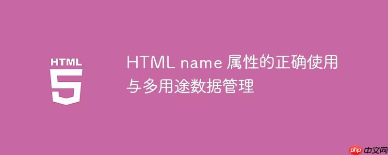 HTML name 属性的正确使用与多用途数据管理
