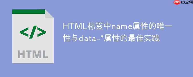 HTML标签中name属性的唯一性与data-*属性的最佳实践