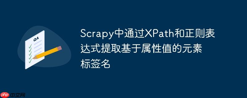 scrapy中通过xpath和正则表达式提取基于属性值的元素标签名