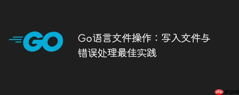 Go语言文件操作：写入文件与错误处理最佳实践