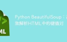 Python BeautifulSoup：高效解析HTML中的键值对