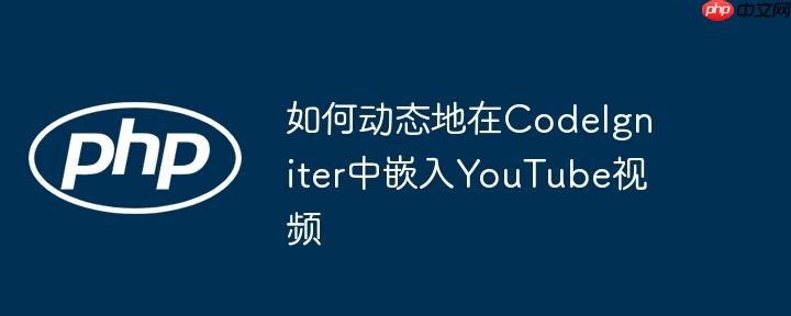 如何动态地在CodeIgniter中嵌入YouTube视频